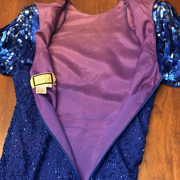 Stunning vintage Silk Studio beaded dress 10P - Picture 10 of 13